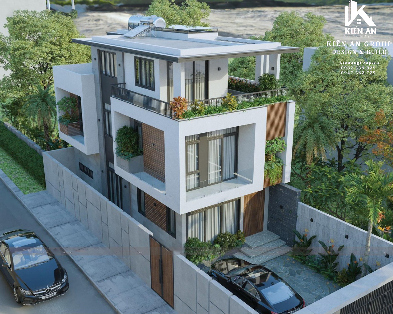 BIỆT THỰ 1 TRỆT 2 LẦU PHONG CÁCH HIỆN ĐẠI -  DESIGNED BY KIẾN AN GROUP - Design & Build