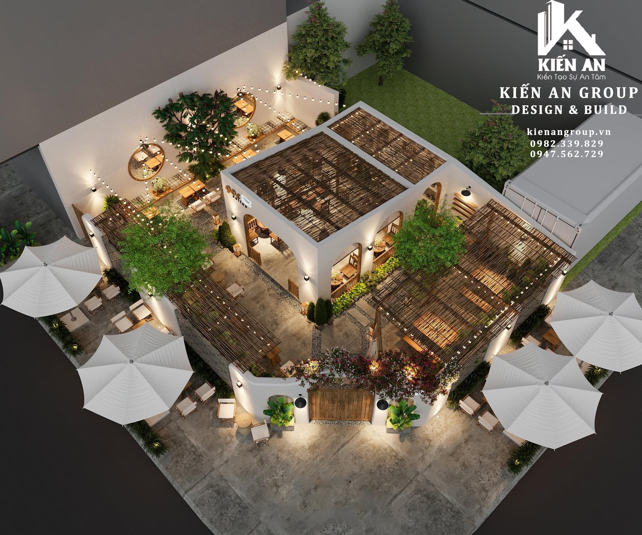QUÁN CÀ PHÊ KHÔNG GIAN MỞ SÂN VƯỜN- DESIGNED BY KIẾN AN GROUP - Design & Build