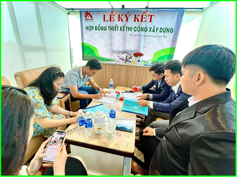Lễ ký kết hợp đồng thiết kế và thi công xây dựng - Kiến An Group